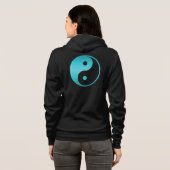 Veste À Capuche Modèle bleu turquoise d'illustration de Yin Yang (Dos entier)