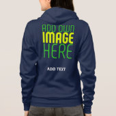 VESTE À CAPUCHE MODELE DE TEXTE D'IMAGE BLEU NAVY MIGNON ÉDITABLE (Dos)