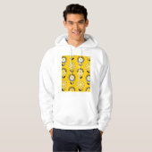 Veste À Capuche Modèle floral jaune simple (Devant entier)