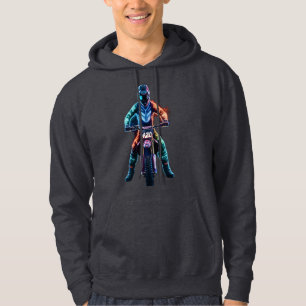 Veste À Capuche Modèle T-shirt Futuriste Neon Motocross Rider