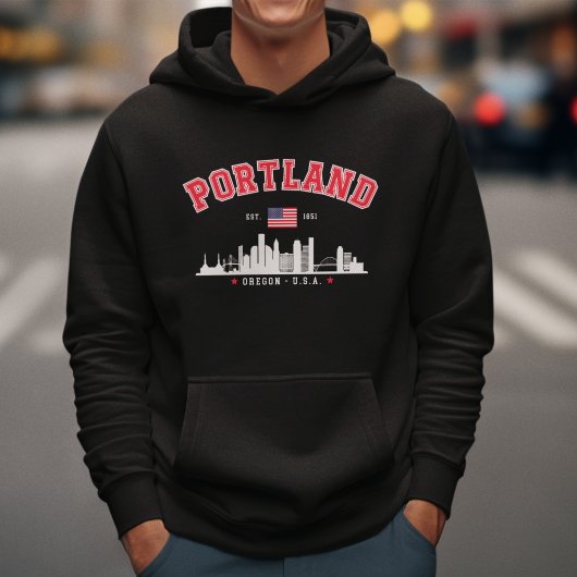 Veste À Capuche Modern Portland Cityscape