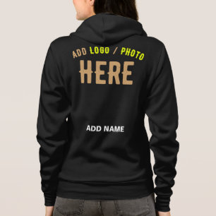 VESTE À CAPUCHE MODERNE ET MODERNE PERSONNALISABLE NOIR VÉRIFIÉ