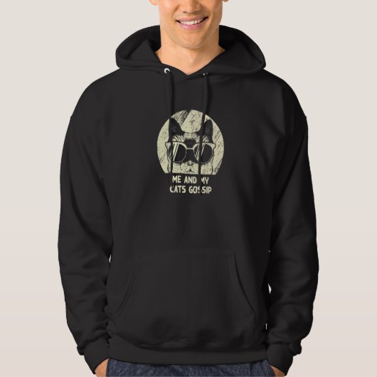 Veste À Capuche Moi et mes chats racontent des potins Chat Humou (Devant)