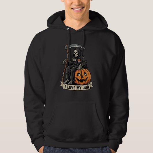 Veste À Capuche Moissonneur de l'amour Emploi Faucheuse Halloween (Devant)