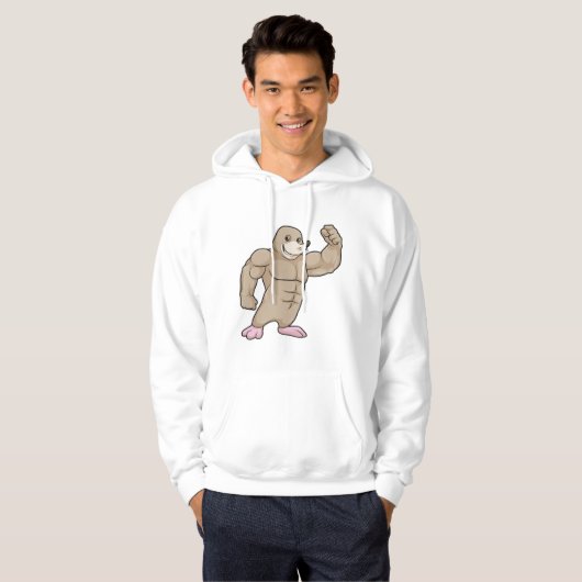 Veste À Capuche Mole comme Bodybuilder avec de grands Muscles (Devant entier)