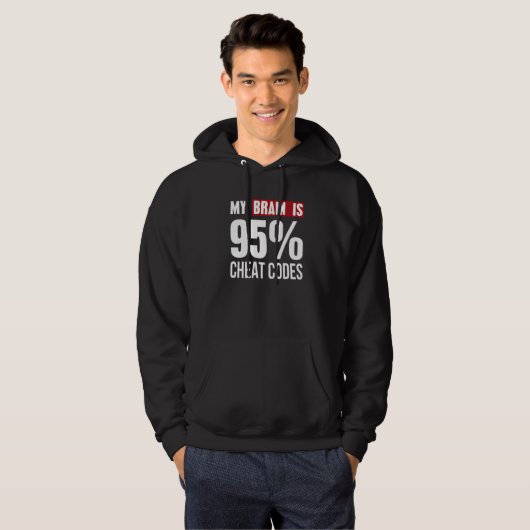 Veste À Capuche Mon Cerveau Est 95 Code Cheat Programmer Coder Tee (Devant entier)