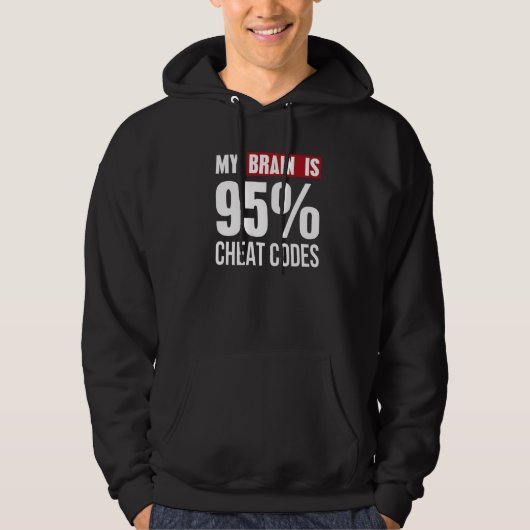 Veste À Capuche Mon Cerveau Est 95 Code Cheat Programmer Coder Tee (Devant)