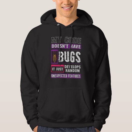 Veste À Capuche Mon code de développeur n'a pas de code drôle de b (Devant)