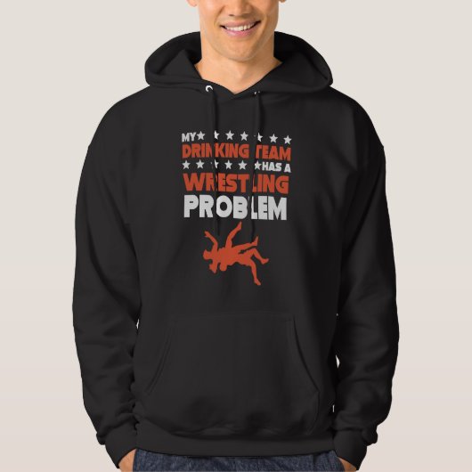 Veste À Capuche Mon équipe de buveurs a un problème de catch Catc (Devant)