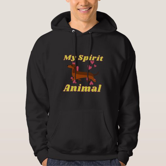 Veste À Capuche Mon Esprit Animal Dachshund (Devant)