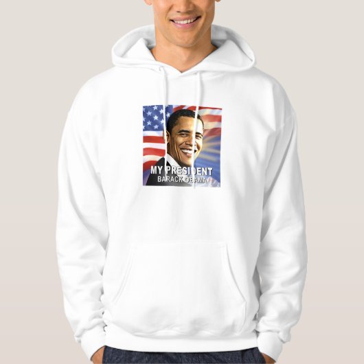 Veste À Capuche Mon sweatshirt du Président Barack Obama (drapeau) (Devant)