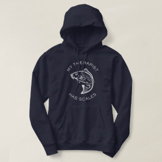 Veste À Capuche Mon thérapeute a des écailles drôle de pêche