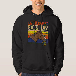 Veste À Capuche Mon Thérapeute Mange Du Foin Équitation Équestre H
