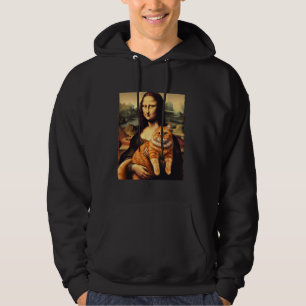Veste À Capuche Mona lisa tenant chat kitty pour chats amant chat
