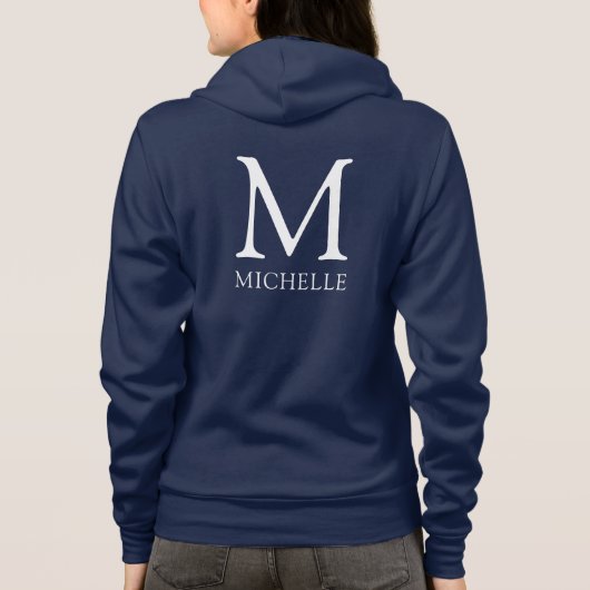 Veste À Capuche Monogramme Nom Femme Avant Arrière Impression Doub (Dos)