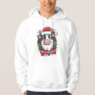 Veste À Capuche Moo-ey Vache de Noël Funny Père Noël
