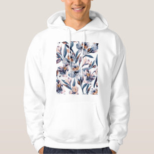 Veste À Capuche Moody Alstroemeria : Motif des fleurs d'aquarelle