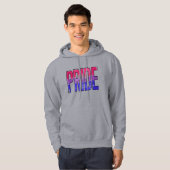 Veste À Capuche Mot Bisexuel Fier (Devant entier)