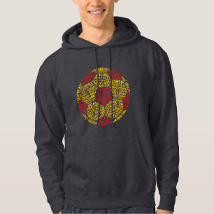 Veste À Capuche Mot De Balle De Football Art Rouge Et Jaune