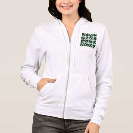 Veste À Capuche Motif de cercles rétro géométriques (Devant)