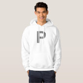 VESTE À CAPUCHE MOTIF DE CODE À BARRES DE LA PREMIÈRE INITIALE LET (Devant entier)