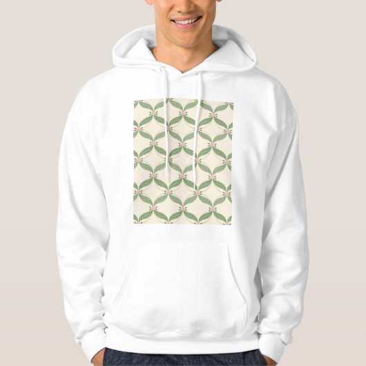 Veste À Capuche Motif Grille Fleurs Feuilles simples (Devant)
