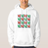 Veste À Capuche Motif Papillon Rouge et Vert (Devant)