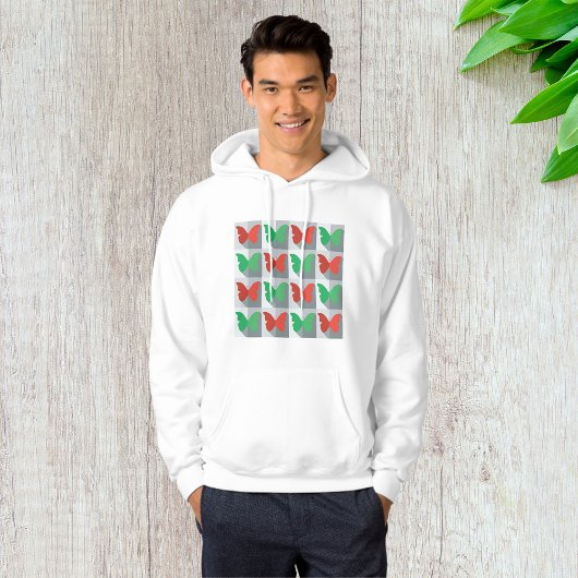 Veste À Capuche Motif Papillon Rouge et Vert