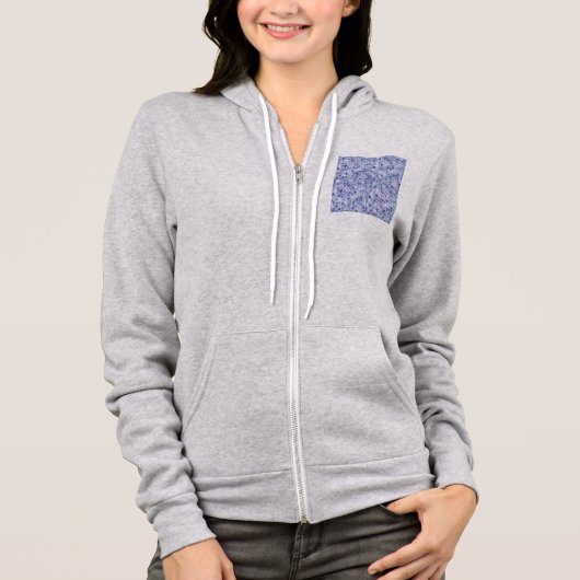 Veste À Capuche Motif Terrazzo Patchwork Pavé Bleu Clair (Devant)
