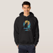 Veste À Capuche Motifs de chat Chat avec lune Chat spatial Graphiq (Devant entier)