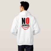 Veste À Capuche Motivation Typographie Sans Excuses Design (Dos entier)