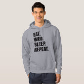 Veste À Capuche Motivation WOD - Manger, WOD, Dormir, Répéter (Devant entier)