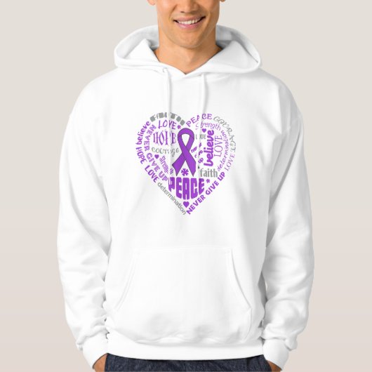 Veste À Capuche Mots de coeur de conscience de malformation de (Devant)