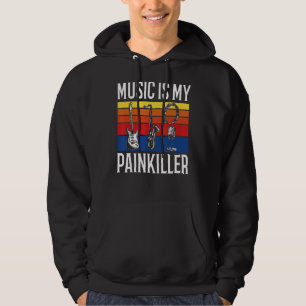 Veste À Capuche Musique Musicale Rétro La Musique Est Mon Painkill