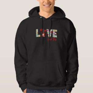 Veste À Capuche Nail Tech Travail Uniforme Nail Polonais Love Hear