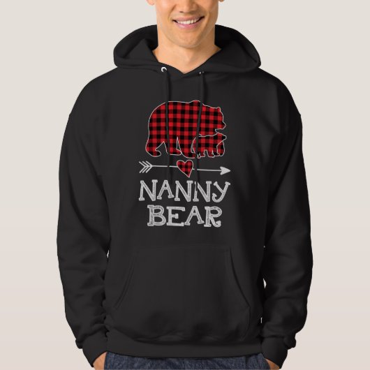 Veste À Capuche Nanny Bear Noël Noël Noël Pajama Rouge Plaque Buff (Devant)