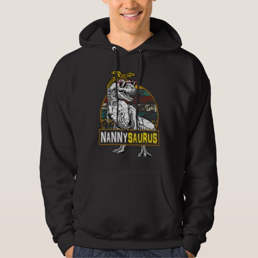 Veste À Capuche Nannysaurus Léopard Rex Dinosaure Nanny Saurus Mot (Devant)