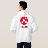Veste À Capuche NASA Mars Perseverance Rover Logo Rocket White (Dos entier)