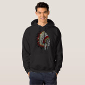 Veste À Capuche Native American Indian Chief Skull Motorcycle Head (Devant entier)