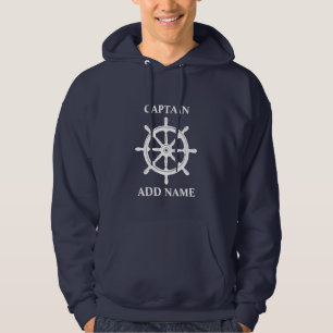 Veste À Capuche Navires Hélène de roue Capitaine ou nom de bateau