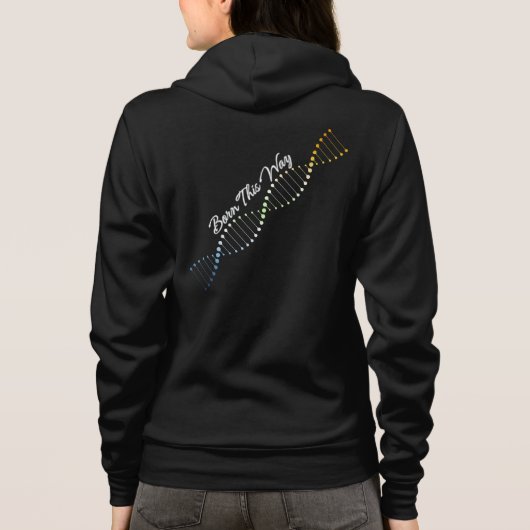 Veste À Capuche Né ainsi - Fierté AroAce Agender ADN (Dos)