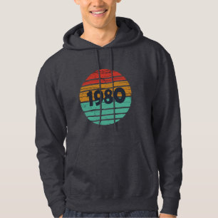 Veste À Capuche Né en 1980 cadeau d'anniversaire vintage
