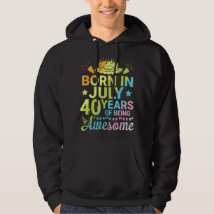 Veste À Capuche Né En Juillet 1982 Joyeux Anniversaire 40 Ans D'Êt