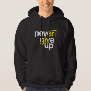 Veste À Capuche Ne jamais abandonner Typographie motivante en détr