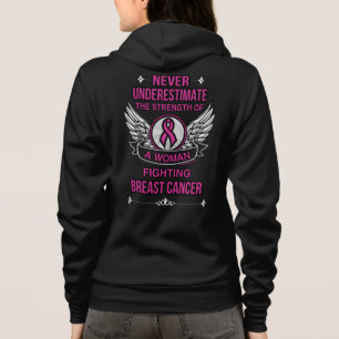 Veste À Capuche Ne jamais sous-estimer/Femme...Cancer du sein