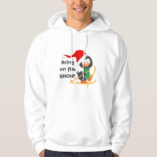 Veste À Capuche Neige de ski de pingouin de Noël (Devant)