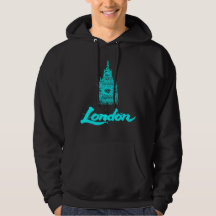 Néon Cyan Londres Big Ben Esquisse Moderne Noir