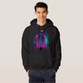 Veste À Capuche Néons Robots Humanoïdes Synthwave Cyberpunk (Devant entier)