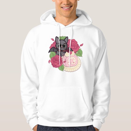 Veste À Capuche Nerdy Bat et Rose Swiss Roll (Devant)