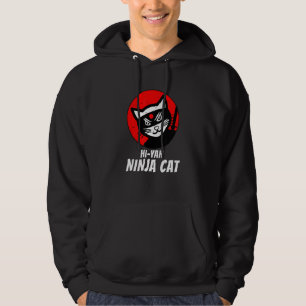 Veste À Capuche Ninja Chat Distressed Tee Pour Chat Meow Katana Ca